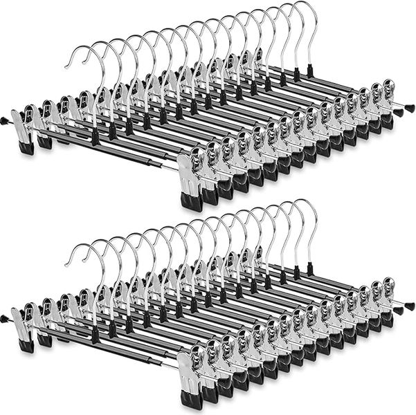 Non-slip Adjustable Metal Clip Hangers - Set of 12
