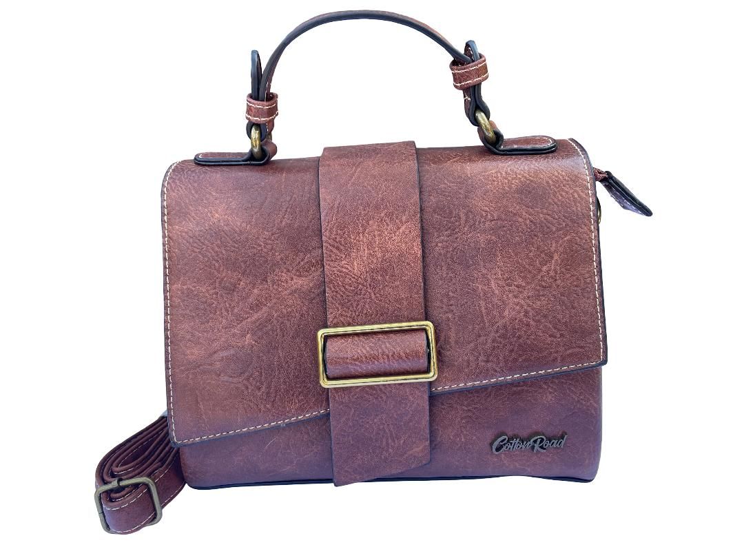 Cotton Road Elegant Crossbody Bag with Two Front Buckles