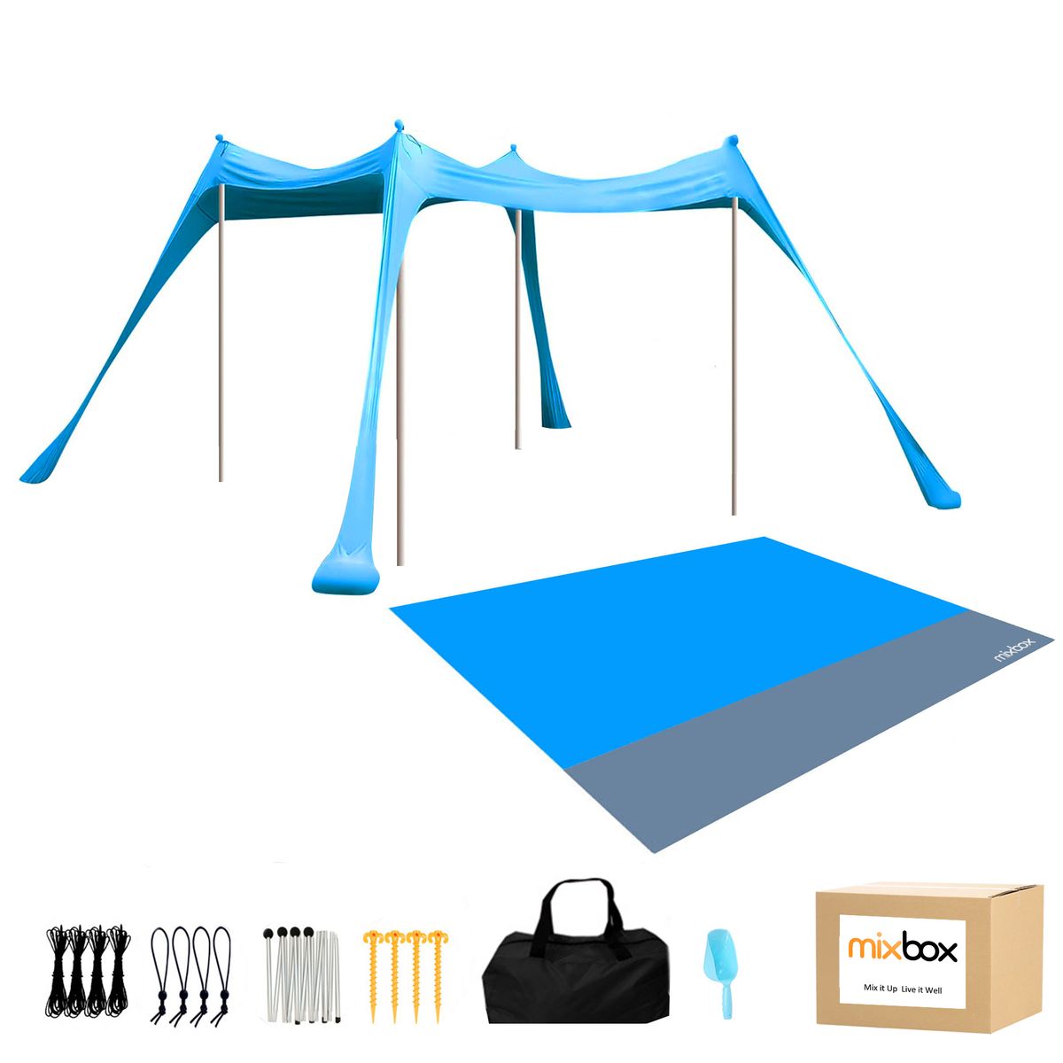 Mix Box Portable Outdoor Beach Tent Canopy Tent with Mat