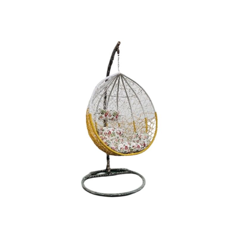 Yellow and White Outdoor/Indoor Double Swing Outdoor Hanging Chair