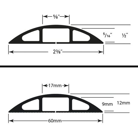 D-Line Black Floor cable cover, (L)1.8m