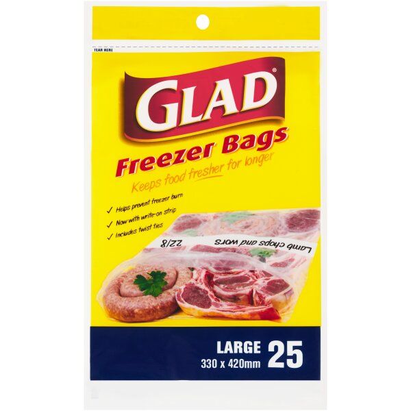 GLAD Freezer Bags Large 25's