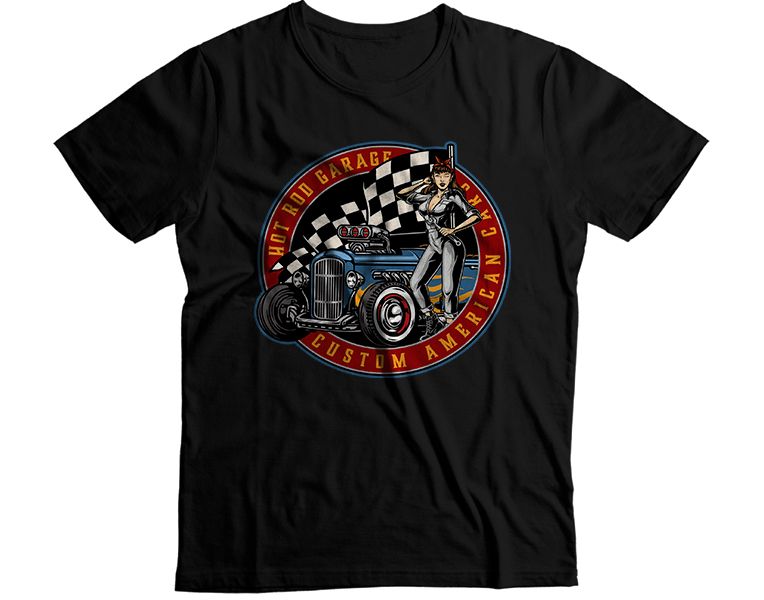 Woman Checkered Flag Graphic T-Shirt
