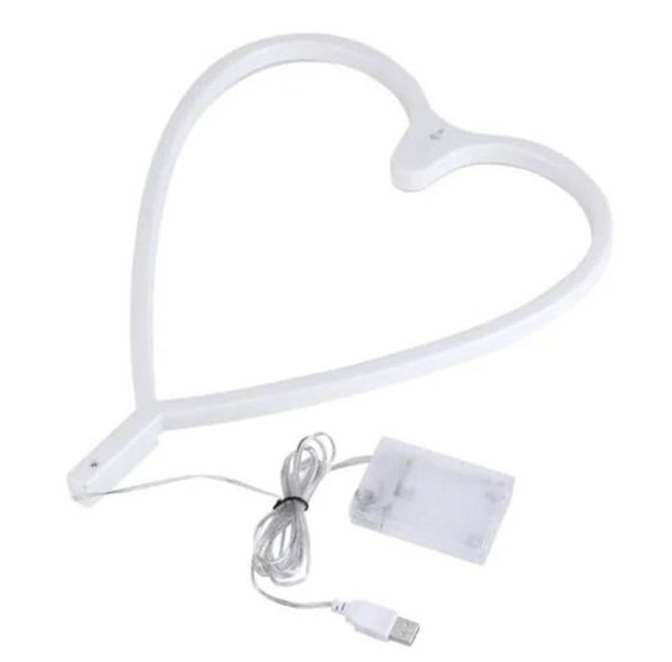 USB Powered Heart Neon Lamp Wall Hanging Decorating LED Sign -Red