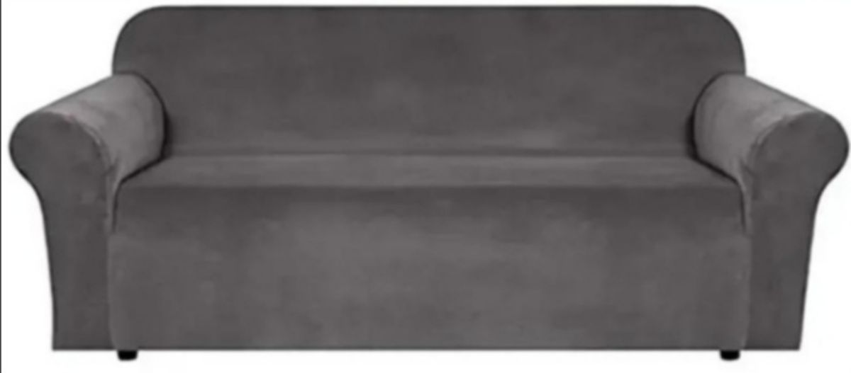 Sofa / Couch Cover Velvet Stretch Fabric Grey Shop Today. Get it