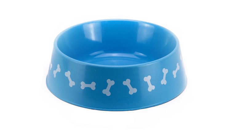 Pet Mall - Blue Plastic Dog Bowl Decorated With White Bones - 25cm