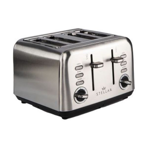 Stellar Stainless Steel 4 Slice Toaster 1850w