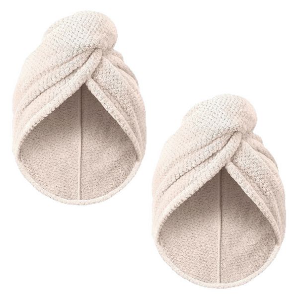 QYNIAL 2 Pcs Microfiber Hair Towel Wrap Quick Dry Turban Quick Dry Hair Cap