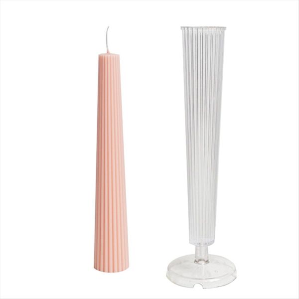 Striped Long Pole Column Aromatherapy Candle Mold Kit PC Plastic Acrylic Mo
