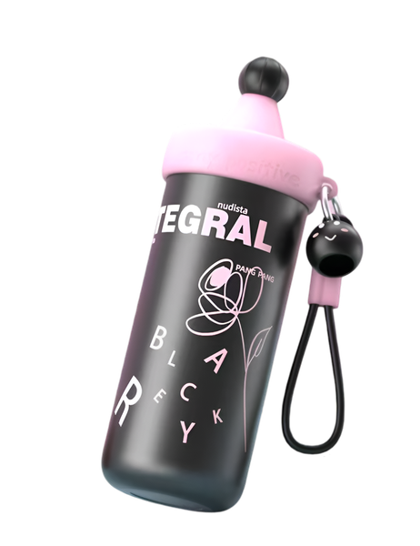 Premium 620ml Creative Stainless Steel Water Bottle with Straw &amp; Cute Charm