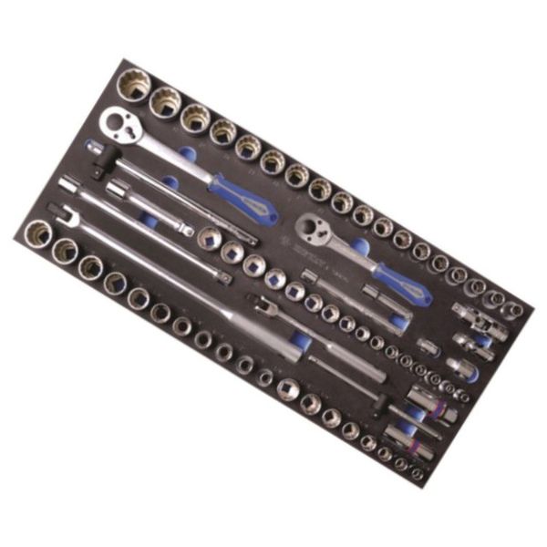 King Tony - Socket Set Combination 3/8" And 1/2" 69 Piece Eva Foam