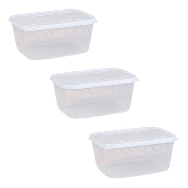 3 Pack - Small Airtight Food Storage Container - White