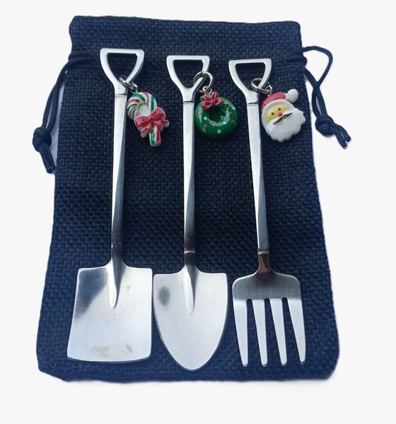 Christmas Spade, Shovel &amp; Fork (Set of 3) 12cm - EM55