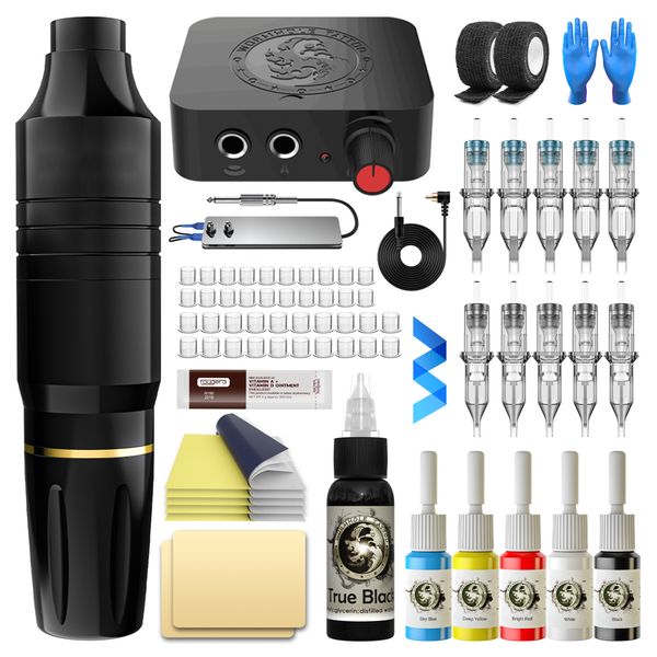 Professional Rotary Tattoo Pen Kit Tattoo Kit Wormhole Tattoo Gun Kit