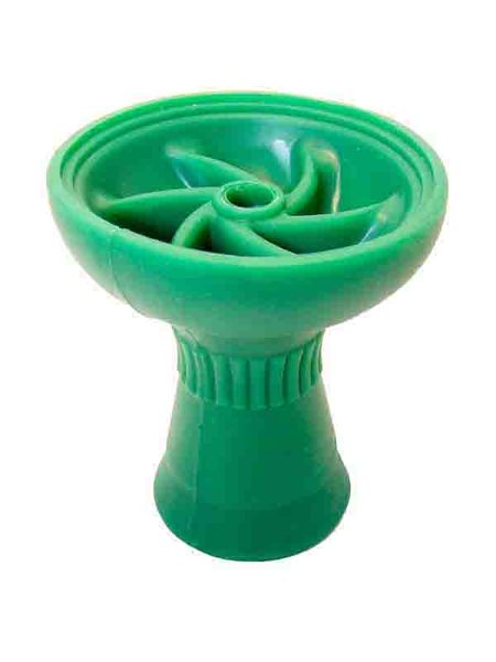 Large Silicone Hookah Head With Waves - Green