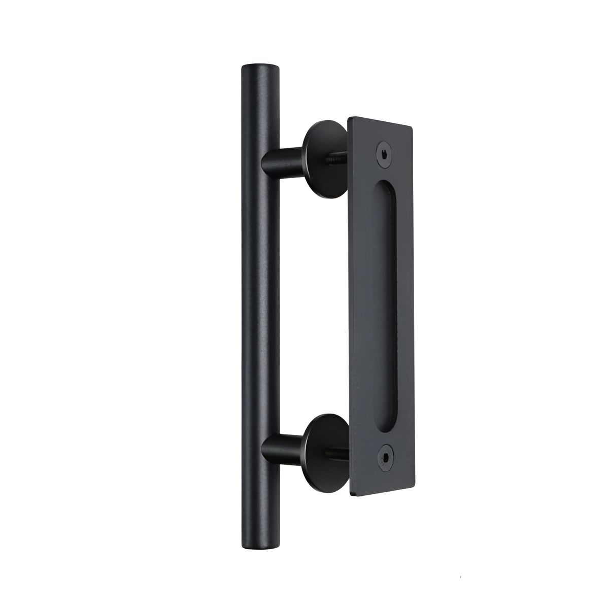 30x6.5cm Carbon Steel Barn Door Handle for Interior and Exterior - Black