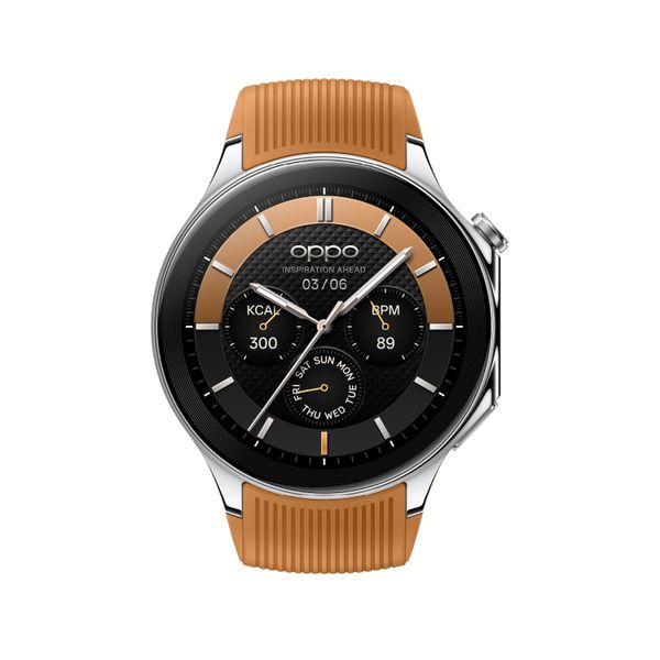 Oppo Watch X Silver BT with Mars Brown Strap