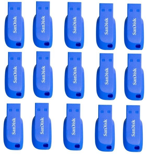 Sandisk 16GB USB - Cruzer Blade - Set of 15 - SBR Bundle - Blue