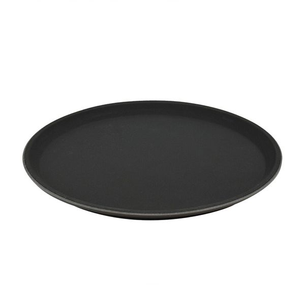 Non Slip Round Tray Black 35cm - 2Pack
