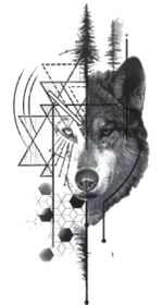 Adult Temporary Tattoo- Sexy Tattoo- Men or Women- Wolf and Geometry ...