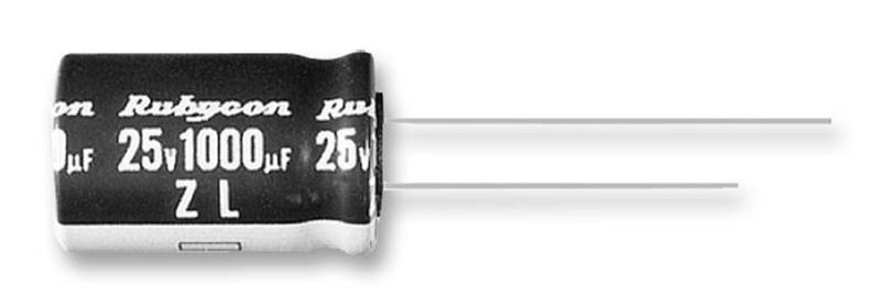Rubycon (6.3ZL2200MEFC10X23) Electrolytic Capacitor, Miniature 2200µF, 6.3V