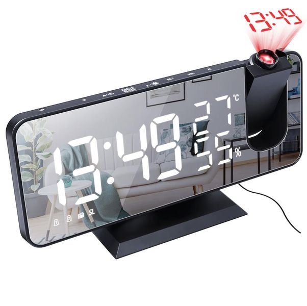 Temperature and humidity multi-functional radio, projector and alarm clock