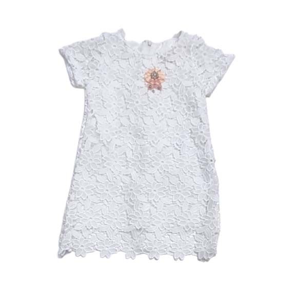 Little People Shop | Girls White Cotton Midi Dress