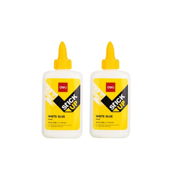 Deli White Glue 120ml, 2 value pack