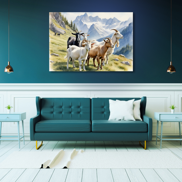 Canvas Wall Art Decor - Mountain Goats Artwork