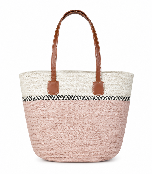 J P Women's Coastal Straw Handbag ,Large Woven Straw Beach Tote Bag