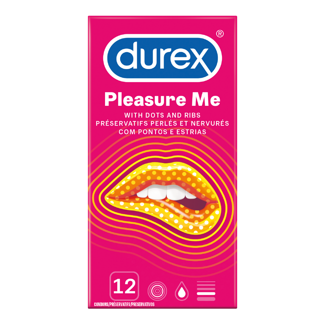 Durex 12's, Bulk Condoms, Ribbed & Dotted, With lubricant, Pleasure Me
