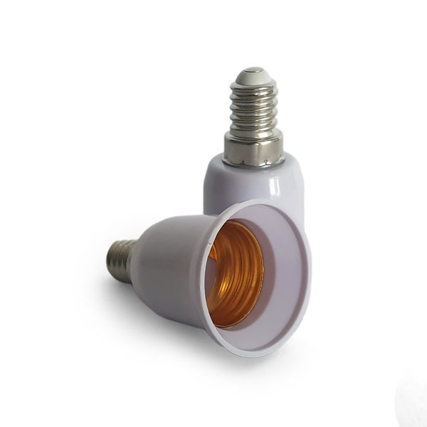 E14 Male to E27 Female Light Bulb Adapters - Pack of 2