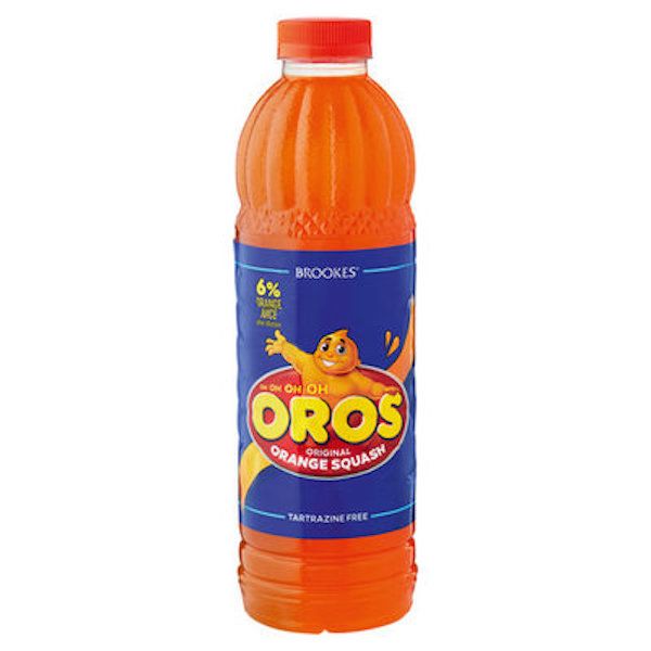 Brookes Oros Orange Squash - 1 Litre x 12