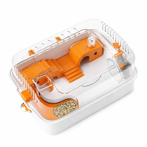Large Transparent Hamster Cage with Accessories 52x36x27cm