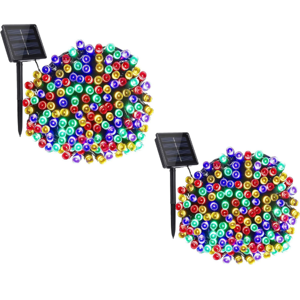 12M RGB LED Solar Powered Fairy Light Pack of 2