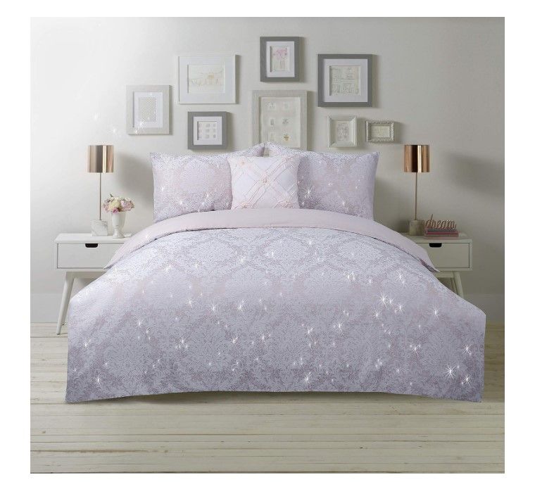 Duvet Cover Set Double - Damask Jacquard Design - Silver Grey | Shop ...