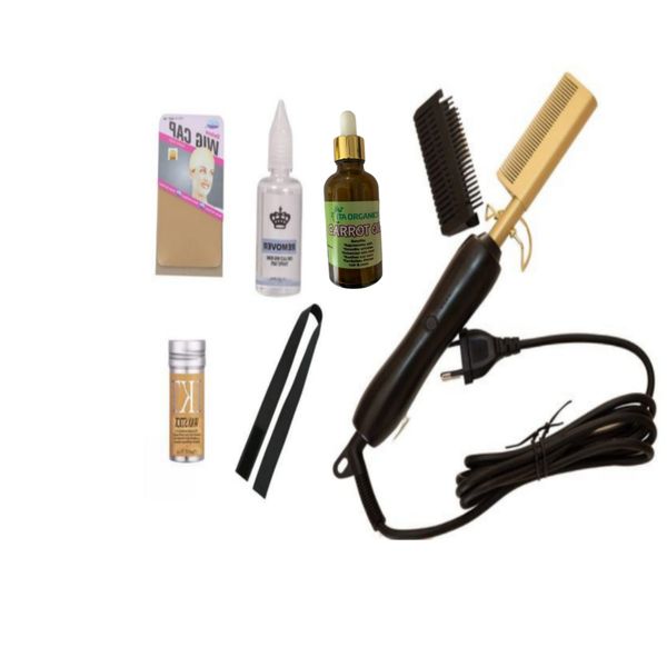 Hot Comb,Wax Stick,Wig Cap,Elastict Band, Remover,&amp;Carrot Oil