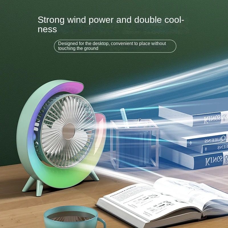 Desktop Mute 3-speed Fan Night Light, USB Charging Mini Fan | Shop