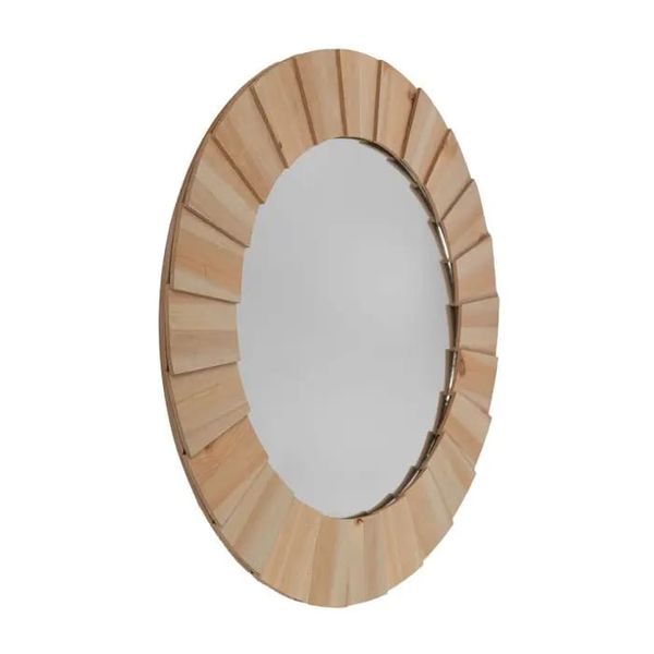 Mirror, Round, Wooden Stepped Frame, 580mm