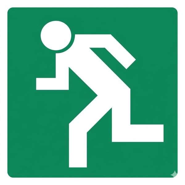 Left Running Man Sign 290 x 290mm GA3