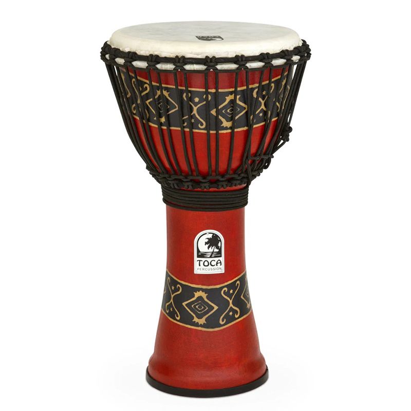 Toca 10" Freestyle Rope Tuned Djembe - Bali Red Design