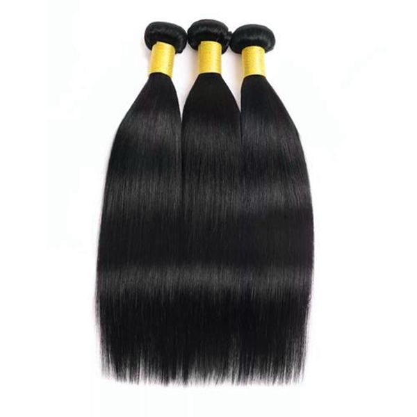 Straight Hairpiece 20 inch Bundles 100%,Human Hair Black Natural Color #1