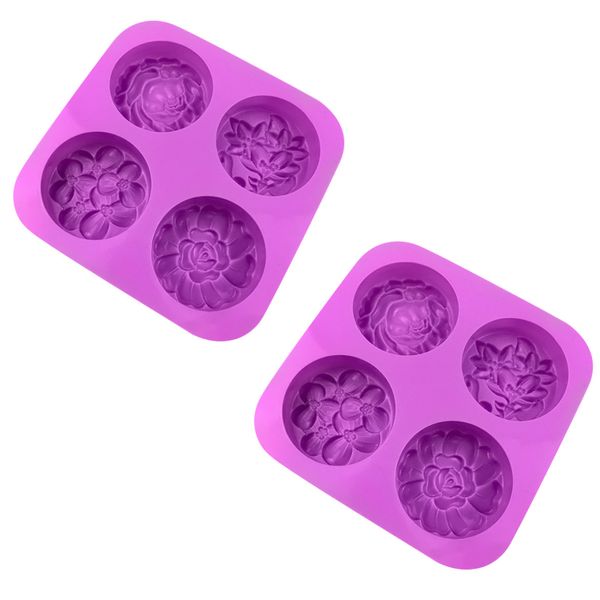 Flower Silicone Soap Molds, Homemade Soap Mold- Set of 2