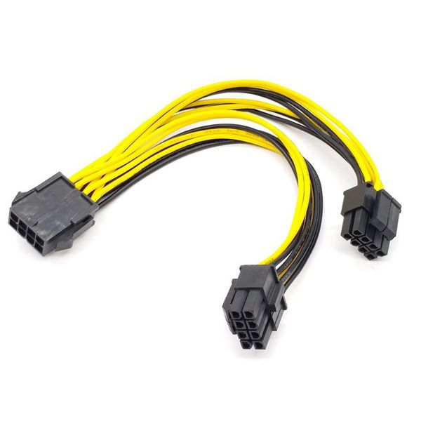 CPU 8 Pin Female to Dual PCIe 2X 8 Pin (4&amp;4) Male Power Adapter