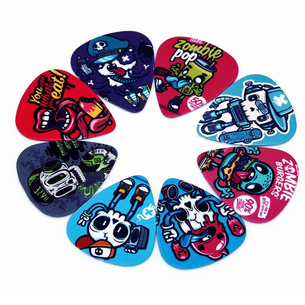 Mechanical Zombie Guitar Picks - Pack of 6 | Double-Sided Print