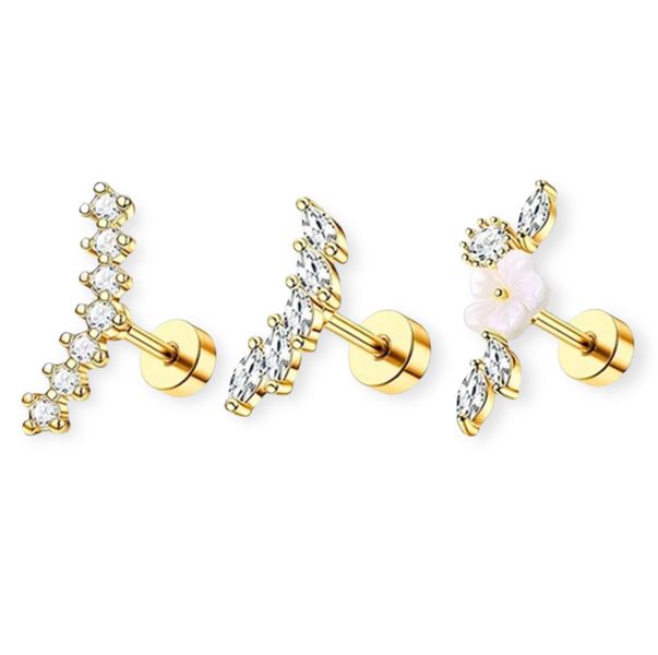 Elegant Piercing Jewelry Set- 3 Piece
