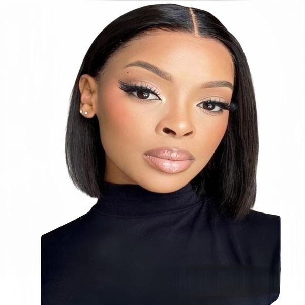 Eligababy 10-inch Straight Wig Full Frontal Human Hair Transparent Lace