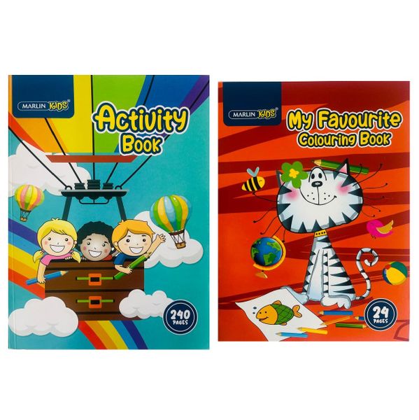 Marlin Kids: Activity (240 Page) &amp; Colouring (24 Page) Book Set