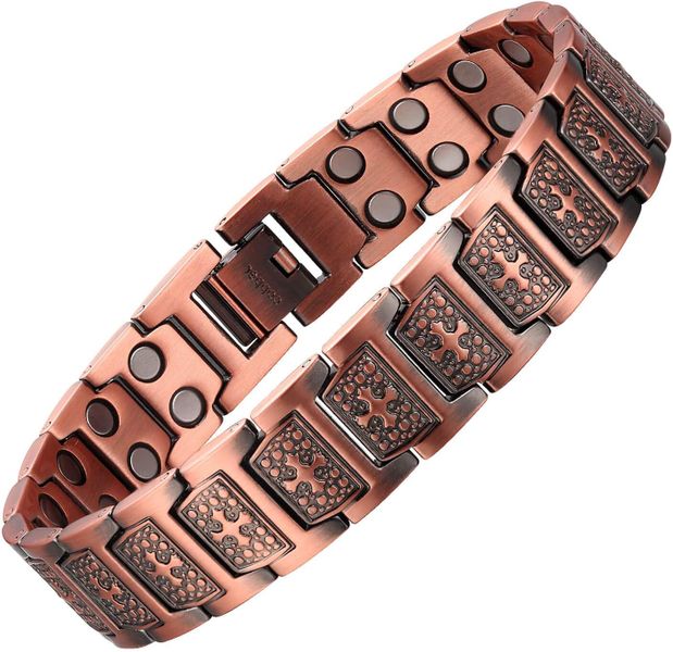 Haiaveng Copper Bracelet for Men, Cross Copper Magnetic Healthy Bracelet
