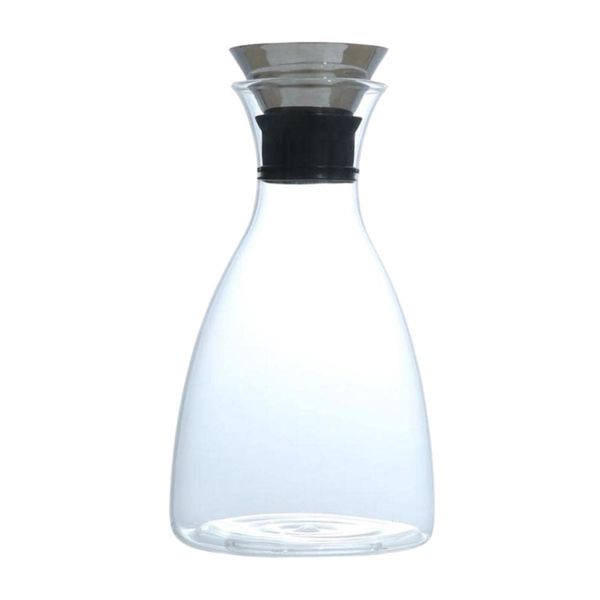 Modern Borosilicate Glass Heat-Resistant Carafe -1L - Transparent/Black